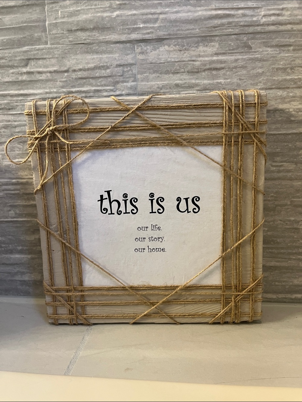 This Is Us Framed Canvas Wall Art - Natural Twine Accent